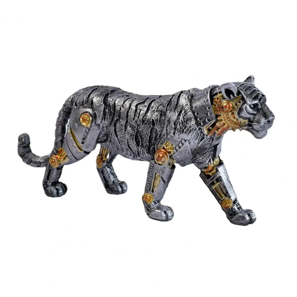 Retro Gear Sculpture Decor Steampunk Mechanical Beast Resin Figurine Vintage Gear Statue Style Desktop Decor for Office Study