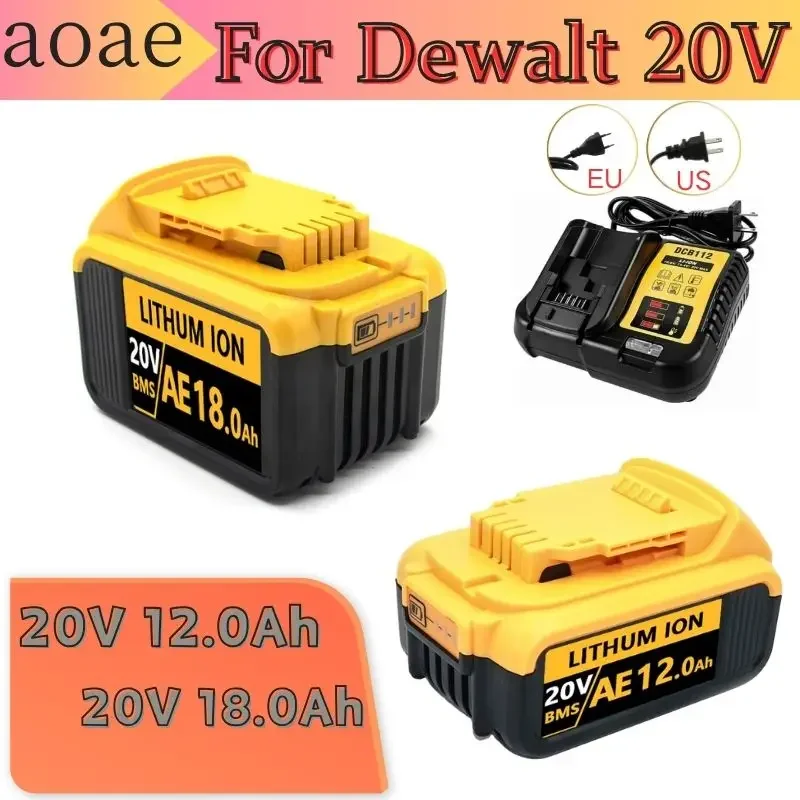 New 100% Original 18000mAh 20V for Dewalt Power Tool Battery DCB200 20V 18.0Ah Battery DCB206 20V Battery DCB205 DCB200