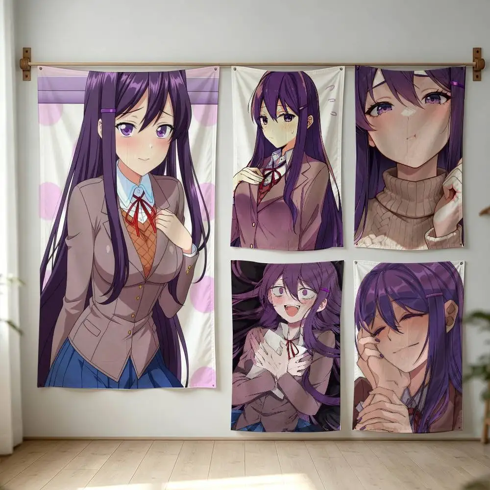 DDLC Girl Y-Yuri Flag Digital Printing Banner for Garage Wall Out Door Decoration