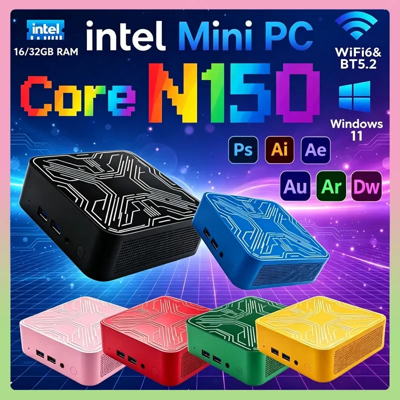 インテルn150ポータブルミニゲーミングpc-windows-11デスクトップコンピューター-8gb-16gb-ram-1tb-ssd-wifi-6-bt52-コンパクトミニpc
