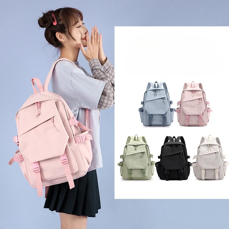 

Korean Japanese Style Retro Graffiti Color-block Backpack Women's Cute Artistic Bag for Junior & Senior High School Students