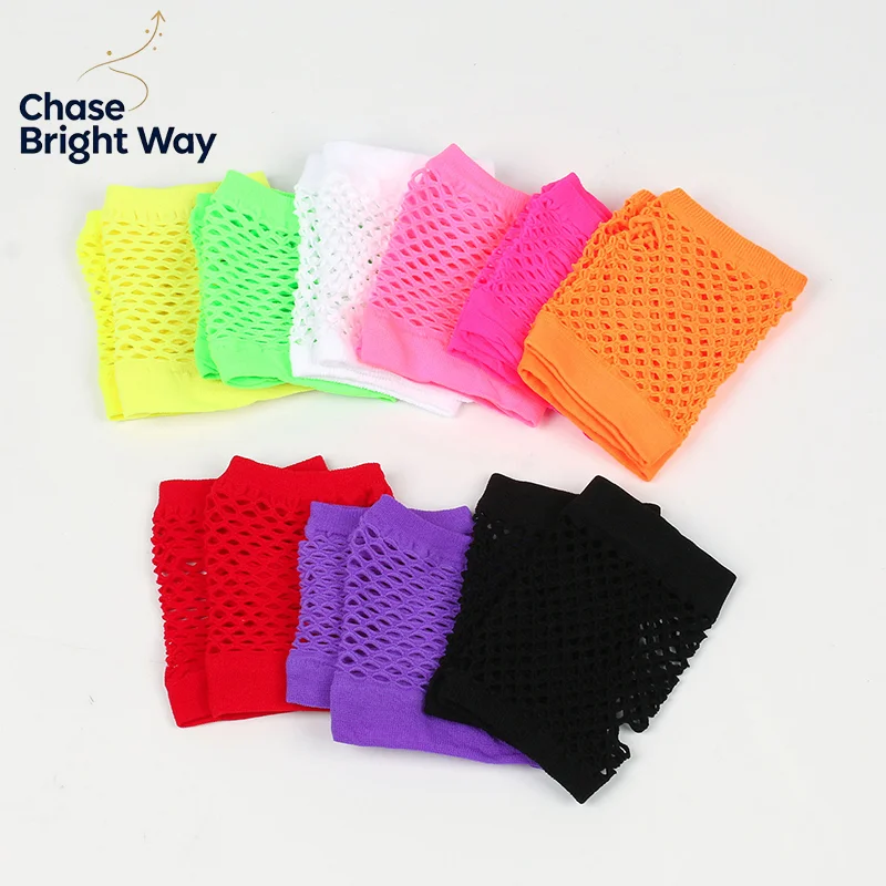 1Pair Womens Short Fishnet Net Gloves Fingerless Mesh Gloves Punk Rock Fancy Night Club Party Arm Warmer Gloves Sexy Gloves Hot