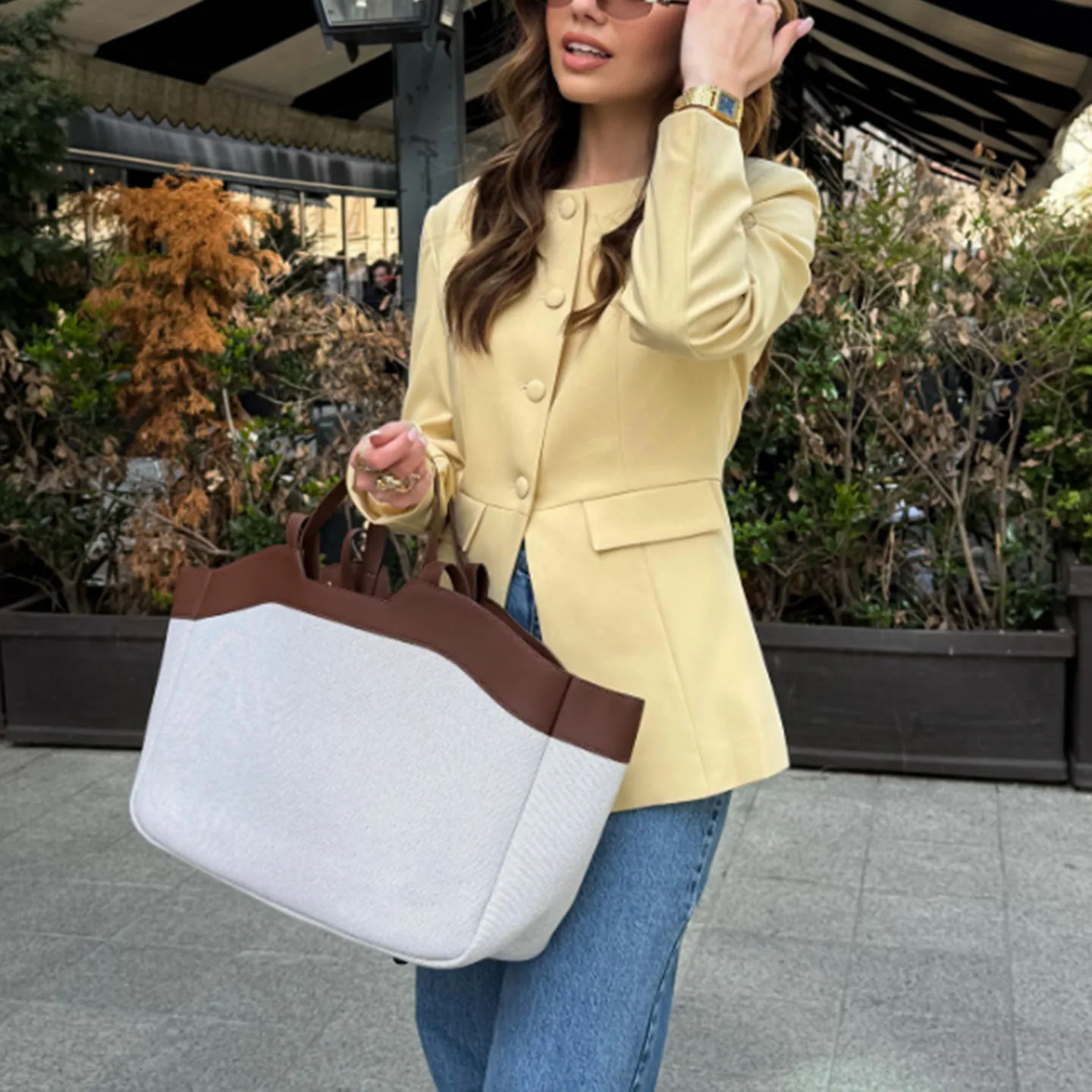 

Faionable Casual round Ne Slim Fit Coat for Women Autumn 2025 Seasonal New Sle Ele Versatile Button up ort Jaet