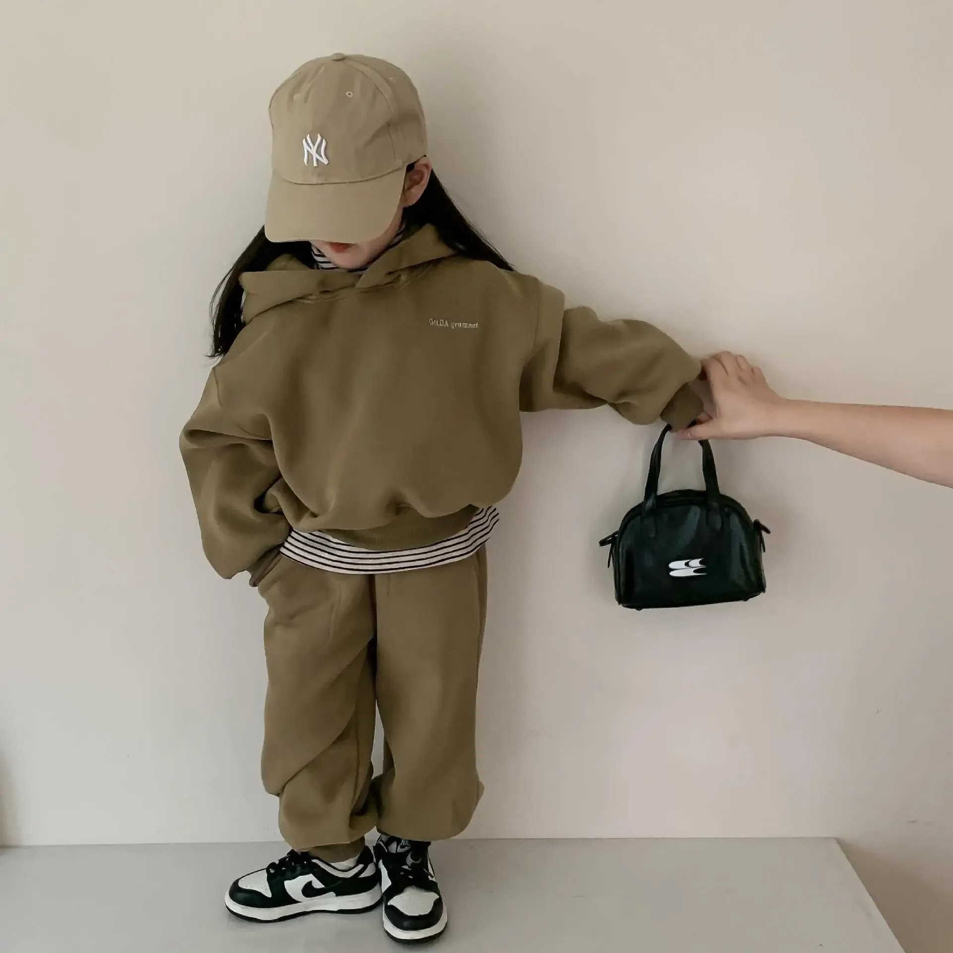 Children Clothing Kids Fashion Casual Comfortable Set 2023 Autumn New Boys Hoodie Solid Color Simple Korean Style Two Piece Set