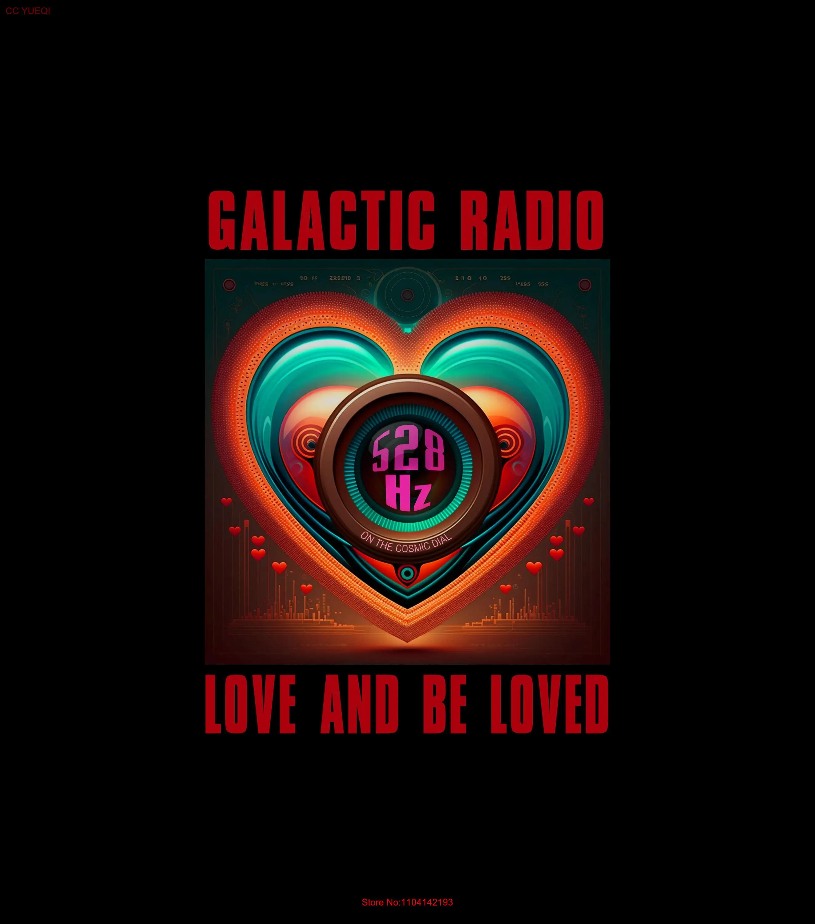 528 Hz Galactic Radio Love and Be Loved Solfeggio Frequency T Shirt long or short sleeves