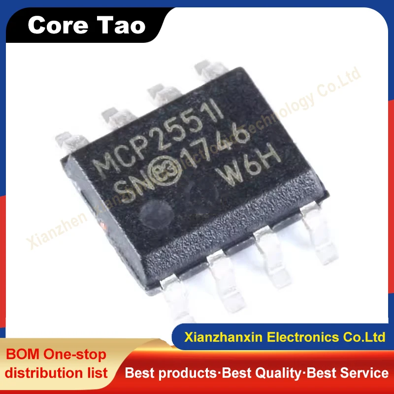 5PCS/LOT MCP2551-I/SN MCP2551 SOIC-8 High-speed CAN transceiver chip in stock