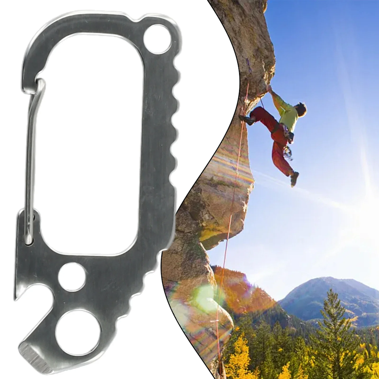 

Equipment Carabiner Buckle Clip D Ring Lock Mountaineering Outdoor Rappelling Rock Climbing Snap Stainless Steel