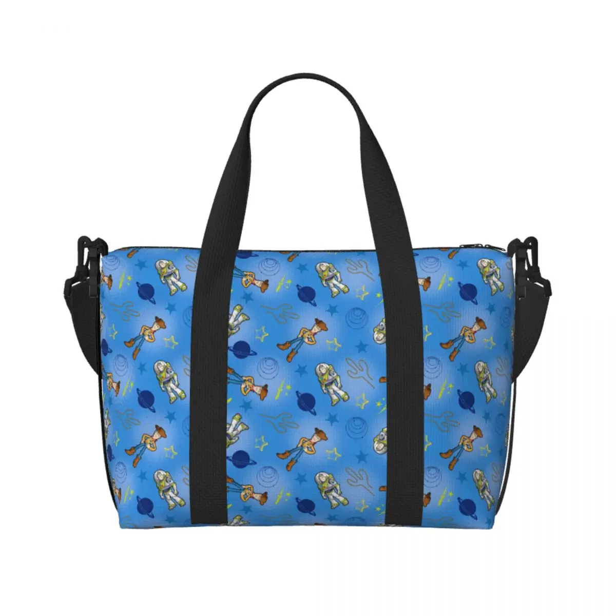 

Custom Toy Story Buzz And Woody Beach Tote Bag Women Large Compartment Gym Beach Travel Bags