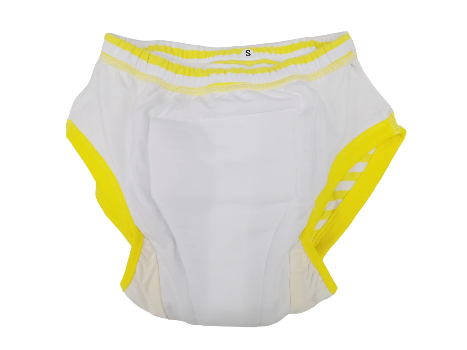 سراويل تدريب مخططة صفراء مقاومة للماء مطبوعة للبالغين/موجز للأطفال البالغين مع حشوة داخلية/سراويل تدريب ABDL مقاومة للماء