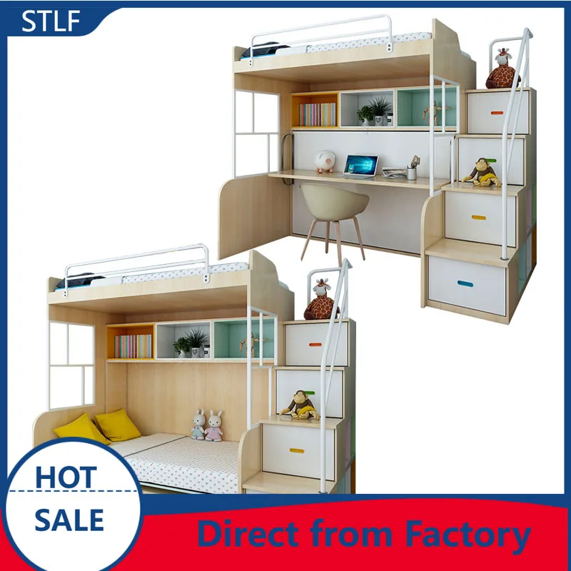 FBB Customized Multifunctional Combined Murphy Bed Hardware Ladder Side Hidden Flipped Invisible Bunk Bed with Desk for Home Lof