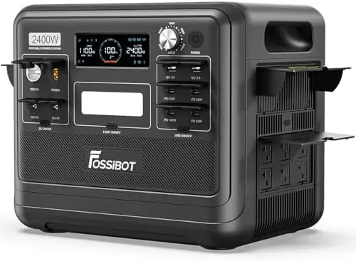 

F2400 Solar Generator, 2400W 2048Wh, Black for RV | 4800W surge pure sine wave, 15ms automatic UPS. Safe LiFePO4