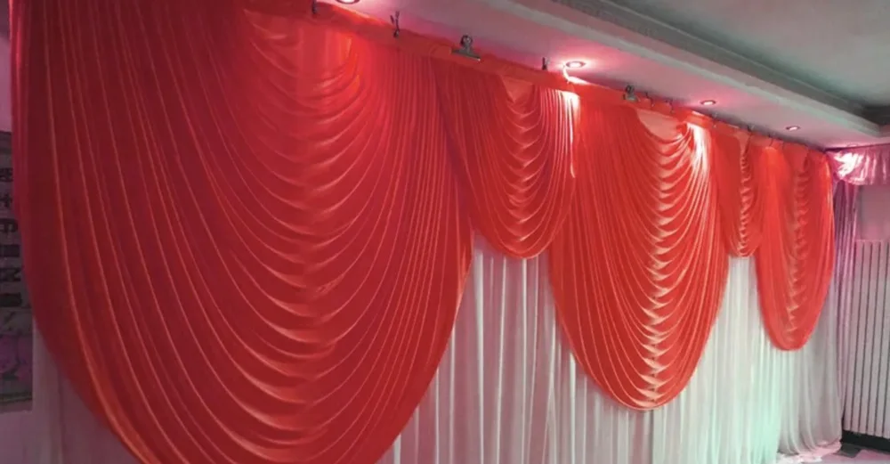 

Custom Ice Silk Swags Drapes Wedding Backdrop Curtain Swag Curtain Stage Background Photo Booth Event Party Curtains Decoration