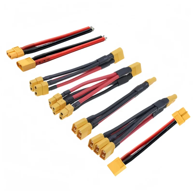 Silicon wire XT60 parallel battery connector male/female cable double extension Y splitter/RC battery motor with 3 way 14AWG