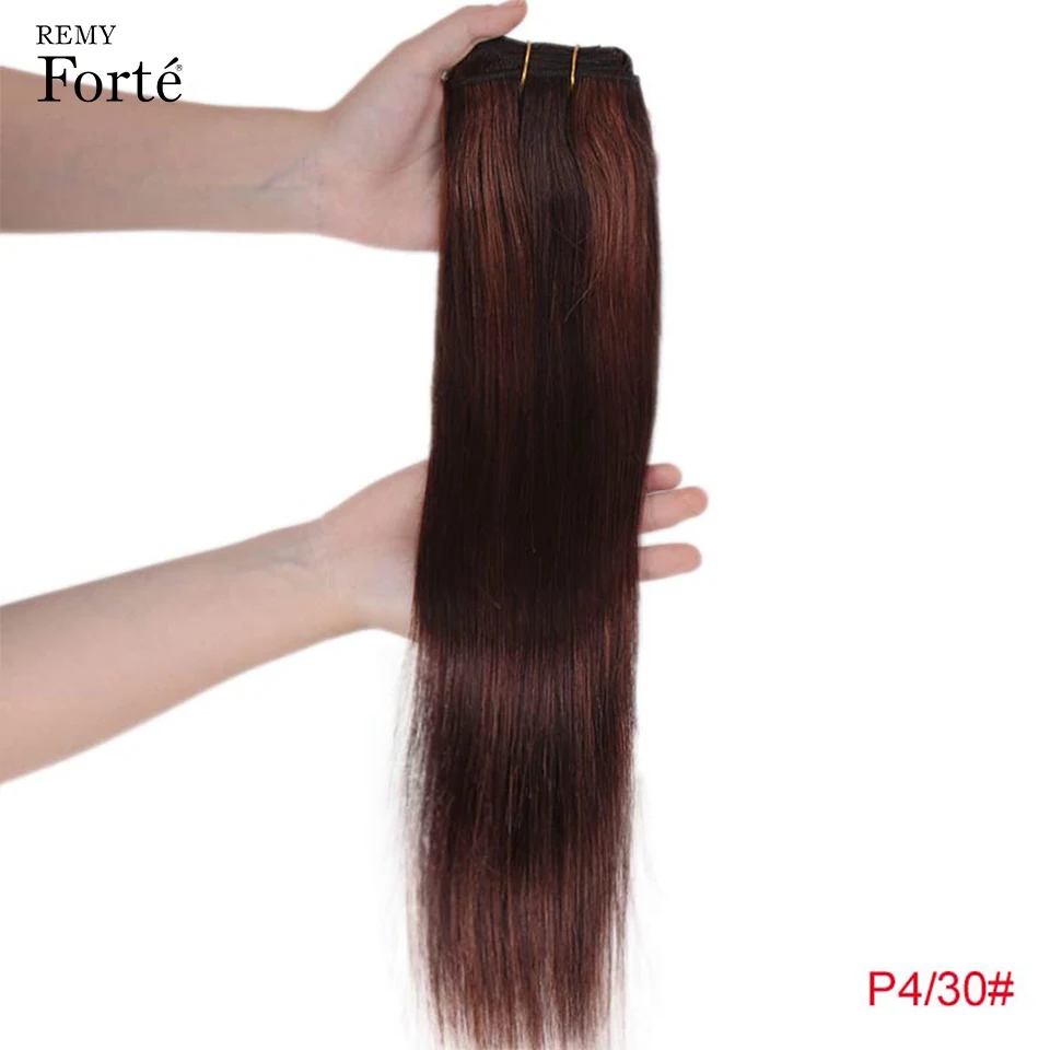 Destaque Remy Brasileiro Cabelo Humano Tece, Natural Straight Bundles, Destaque, P4 27 e Loiro, 10 a 26"