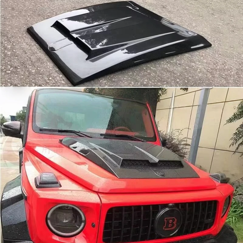 Dry Carbon Front Engine Hood Bonnet Vent Cover For Mercedes Benz G Class W464 W463A G400 G500 G550 G53 G63 2019- Upgrade Refits