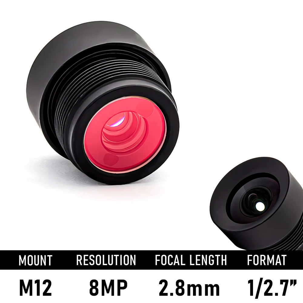 5MP HD 2.8mm No Distortion CCTV Lens M12 Mount F2.8 Aperture 1/2.7