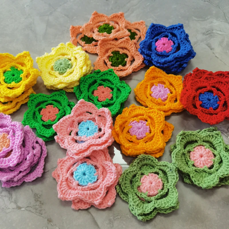 Original DIY Colors 10cm Star Coaster Handmade Crochet Doilies Wedding Table Decor Doily Placemat Clothes Accessories 50pcs/lot