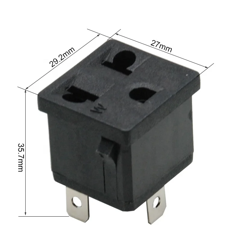 15A125V US America Type B 3 inlet electric connector power wall socket