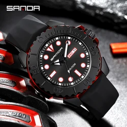 2024 New Man Shock Clock relogio masculino Sport Military Men's Watches Casual Quartz Watch 50M Waterproof Wristwatch SANDA 3118