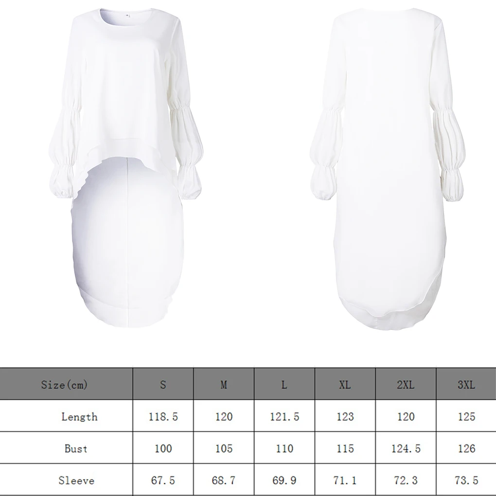 Femmes Peplum volants haut irrégulier chemisier fille trompette manches t-shirt pull robe longue