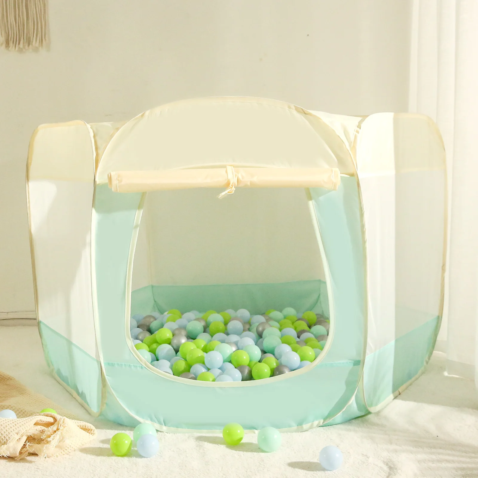 Tente de jeu Pop Up pour enfants, fosse à balles pour tout-petits, garçons, filles, bébés et tout-petits, maison de jeu intérieure et extérieure, noir, beige, rose, vert