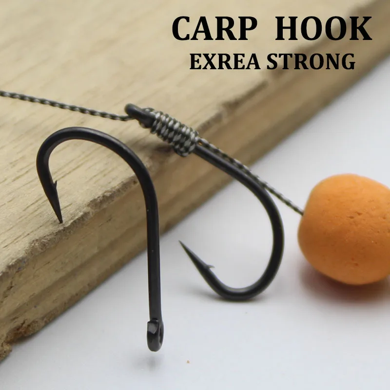 20PCS Coating High Carbon Stainless Steel Barbed Carp Fishing Hooks Pack with Retail Original Box Extra Strong Size 1 2 4