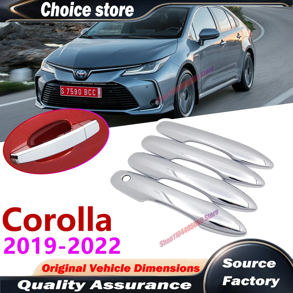 for Toyota Corolla Auris E210 2019~2022 Car Door Handle Cover Trim Scratch Proof Set Chromium Styling Exterior Parts Accessorie