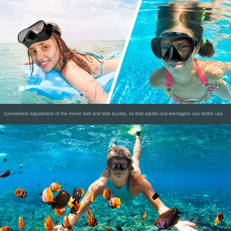 180° Viewing Angle Adult And Child Anti-Fog And Anti-Leakage Diving Goggles Adjustable Diving Goggles