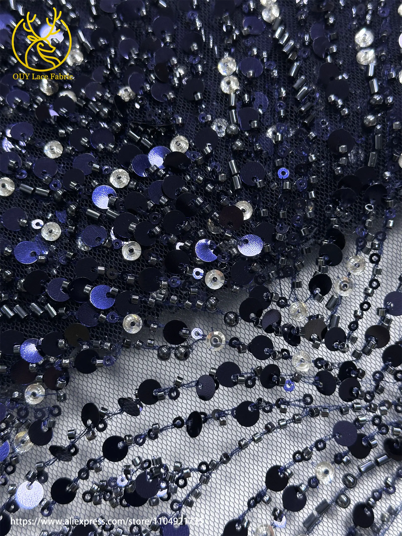 Goldene Afrikanische Pailletten-Perlen-Spitze für Bräutigamkleid 2026 Luxuriöse Französische Nigerianische Bestickte Tüllspitze für Partykleider – Detail 25
