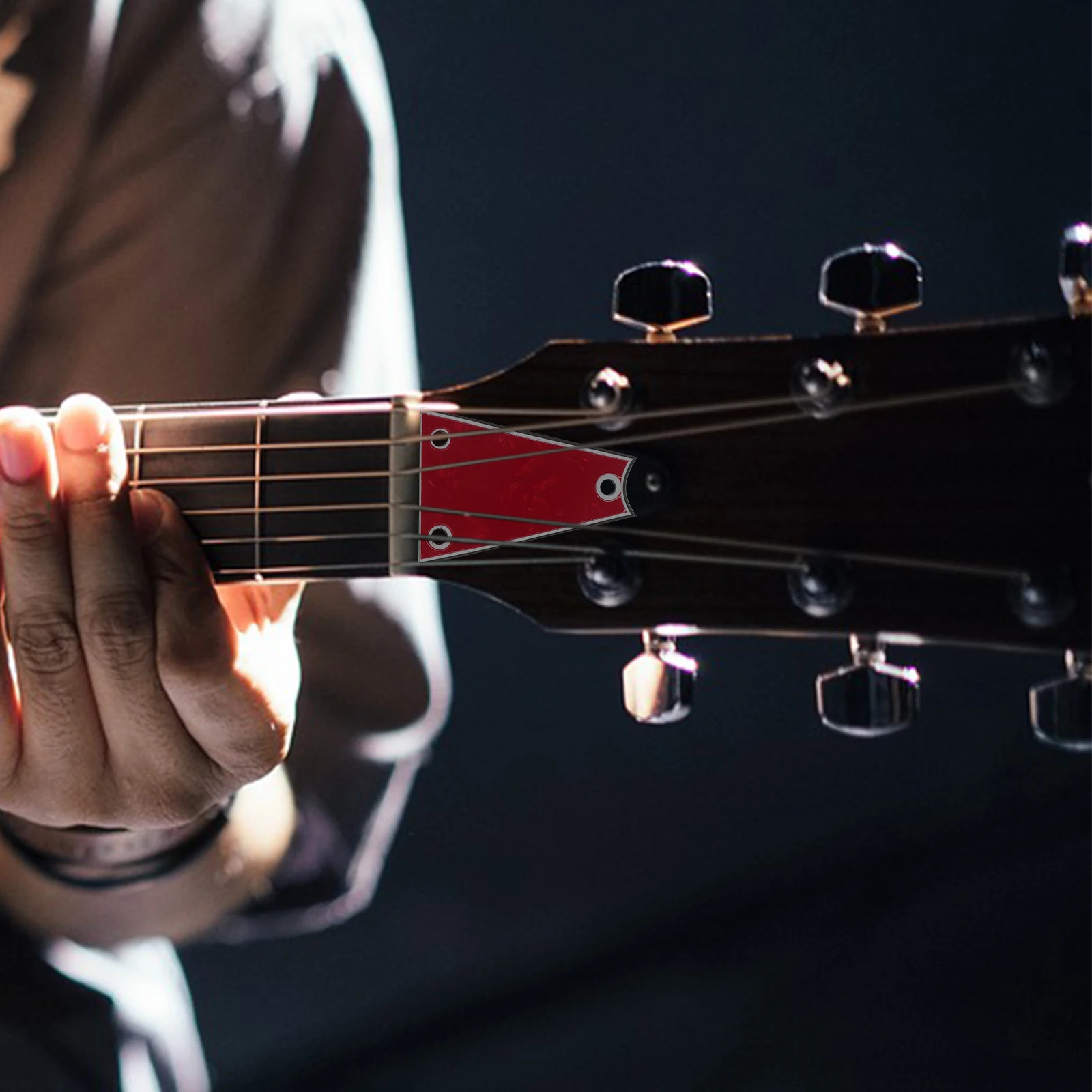 

Electric Guitar Accessories PVC Truss Rod Cover Red Triangle Plate Protects Headstock Fits Various Brands guitar parts