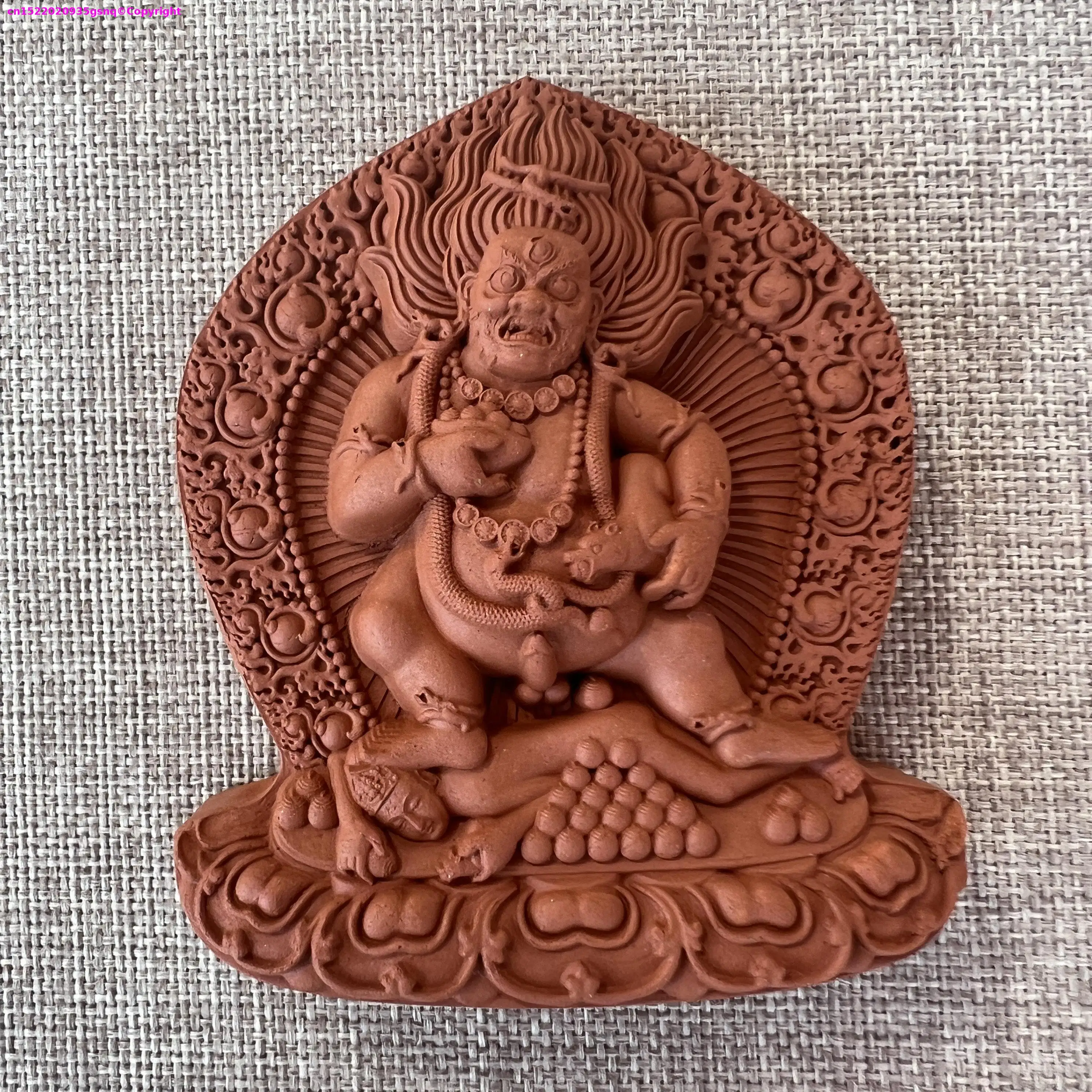 Estatua de Buda dorada esotérica, Jambhala Negro, hecha a mano en arcilla, tsha-tsha sagrado, para templo budista, lama, monje, adoración, 10 cm