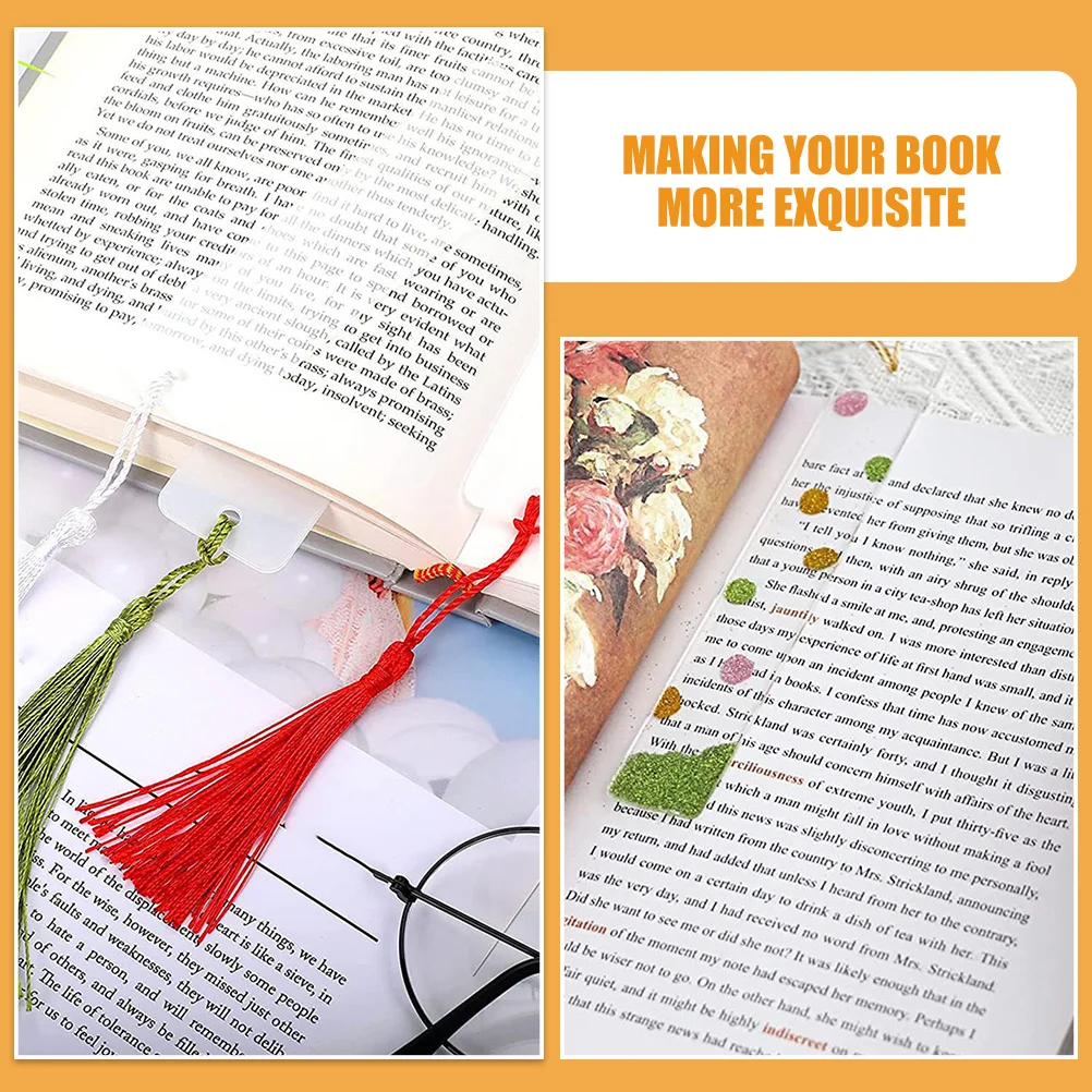 1 مجموعة الاكريليك المرجعية فارغة Craft بها بنفسك الحرفية غير مصبوغ علامات شفافة حبل القنب شرابة الإشارات المرجعية الزخرفية DIY بها بنفسك كتاب الاكريليك #2