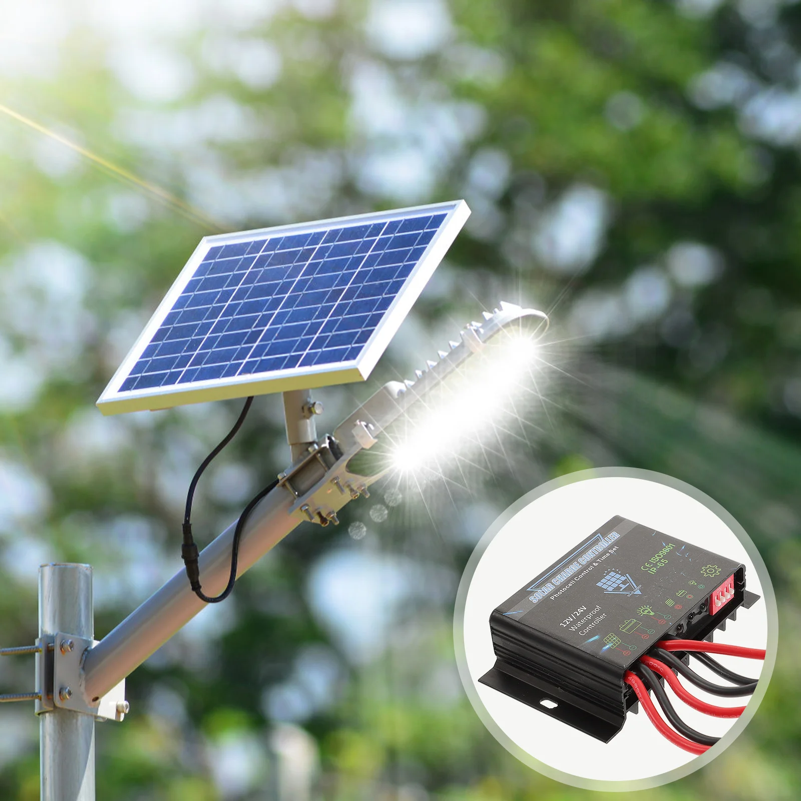 

Waterproof Solar Charge Controller 12V 24V 10a Metal Shell Pwm Regulator for Street Lamp Solar Panel Generator