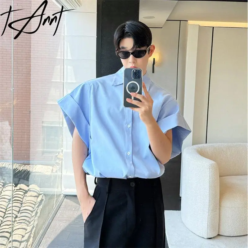 

GetSpring Women Shirt 2024 Autumn Short Sleeve Single Breasted Solid Female Blouse Fashion All Match Loose Long Female Tops New