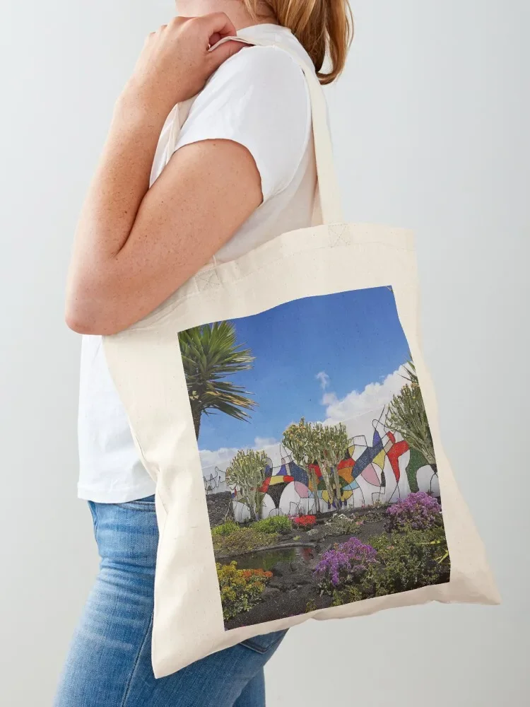 Cesar Manrique Foundation mural wall Lanzarote Tote Bag university shopper bag canvas shopping bag