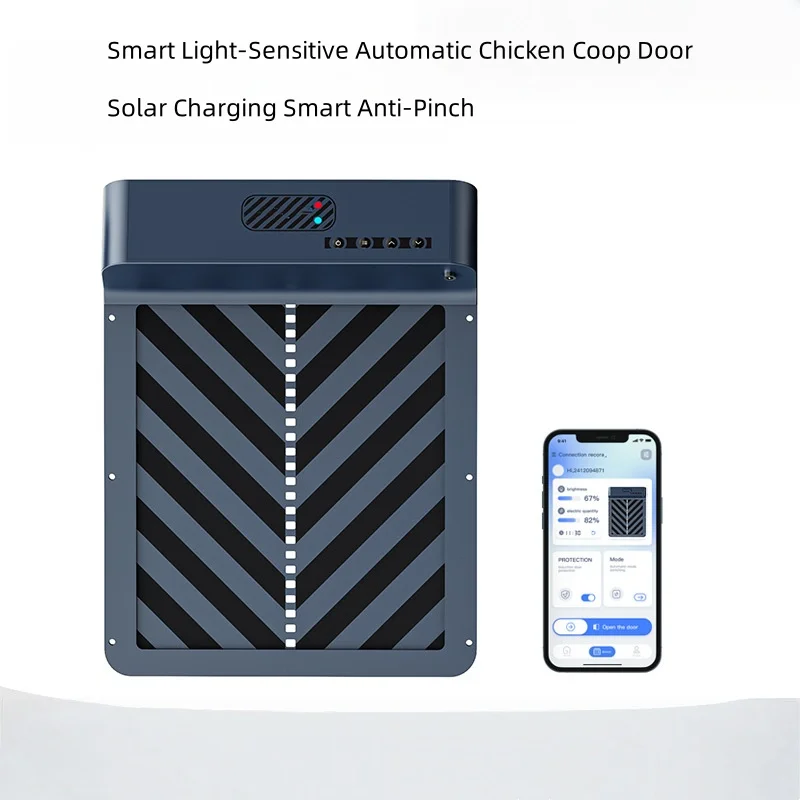 Automatic Chicken Coop Door Solar Powered Automatic Chicken Door with Timer Control & Light Sensor Aluminum Alloy Chicken Door