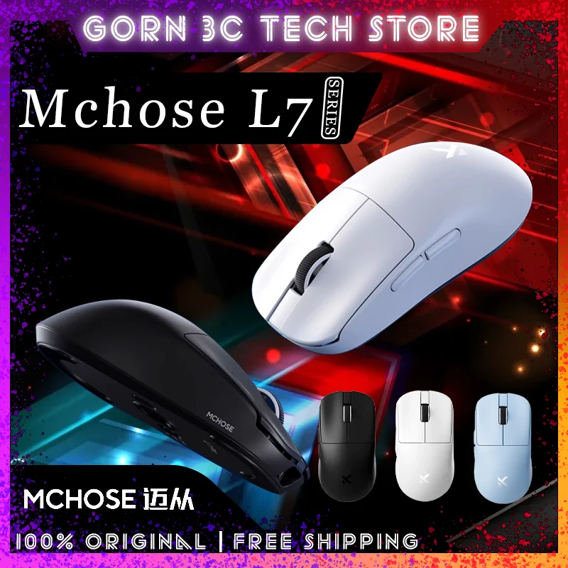 MCHOSE L7 Pro L7 Ultra Gaming Mouse Tri-mode Paw3950 Sensor 8k Polling Rate Lightweiht Ergonomics Esport Customized Pc Accessory