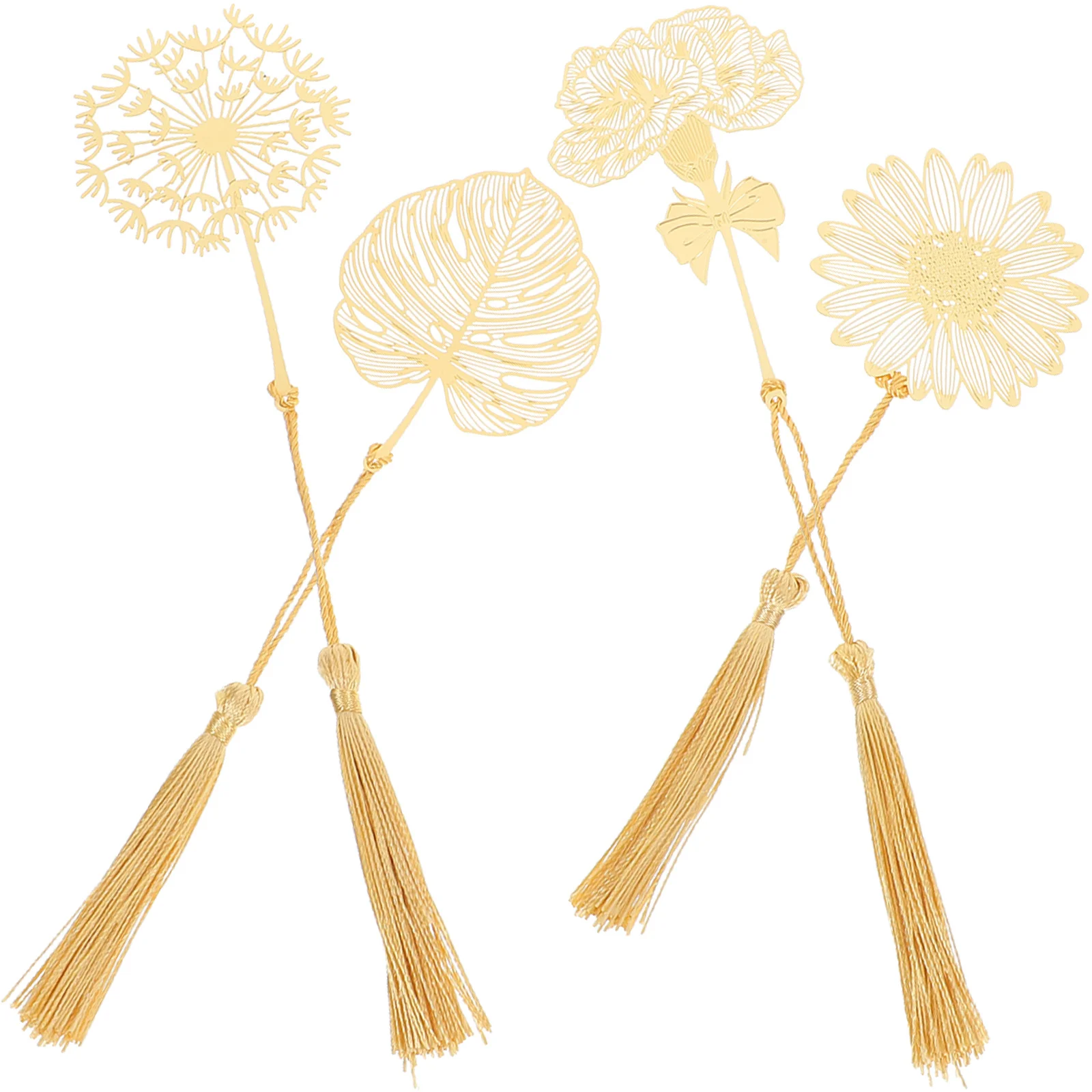 

4pcs Metal Tassel Bookmark Retro Portable Lightweight Page Marker For Women Book Reading Mark Book Marks Decorative