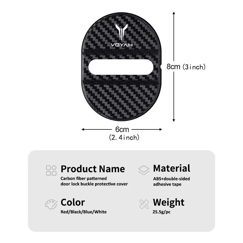 4 قطعة قفل باب السيارة الغطاء الواقي وسادة بلاستيكية مكافحة الصدأ كم اكسسوارات ل Voyah الحرة SUV I-لاند حالم 2021 2022 #6