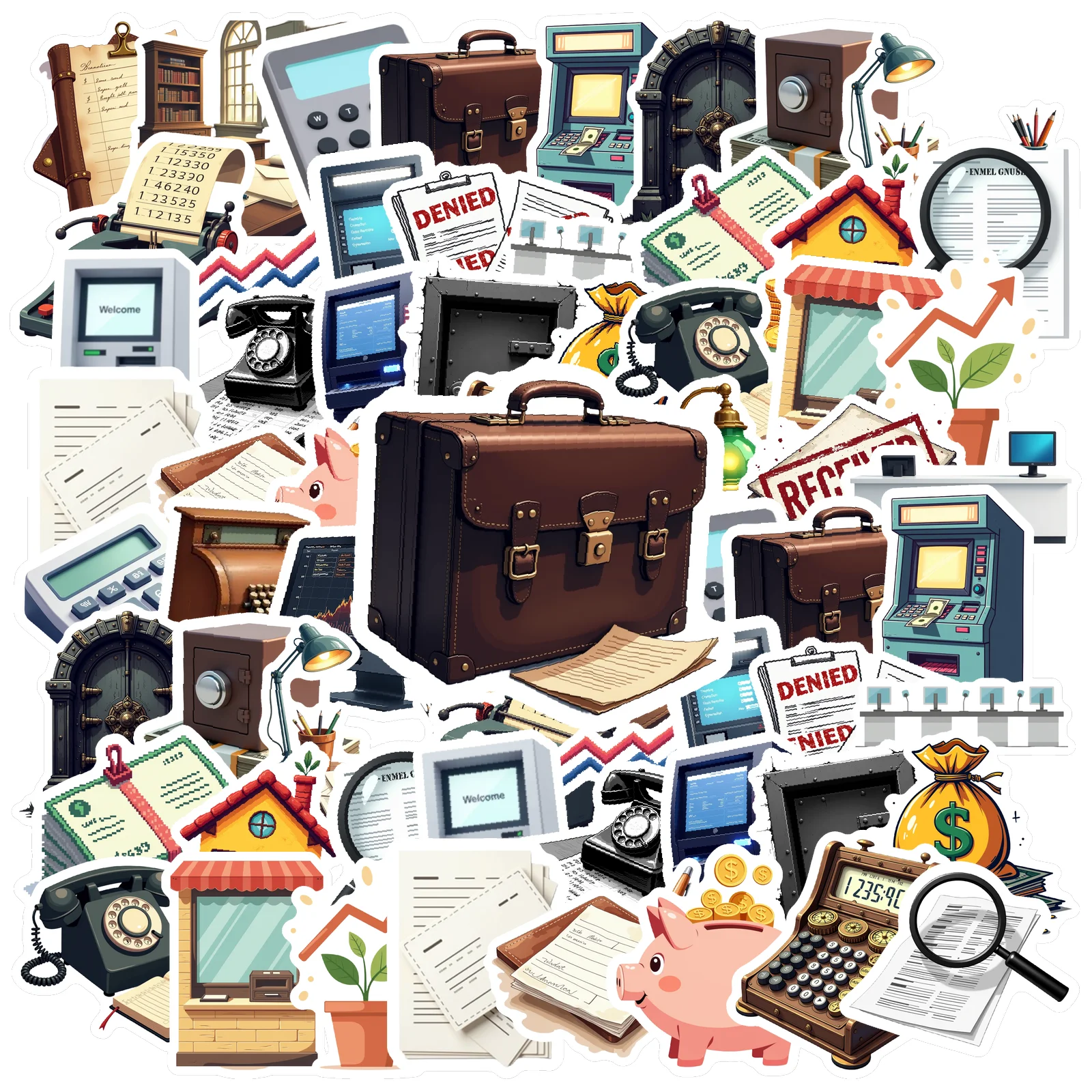35pcs-100pcs Cartoon Stickers Simple DIY Stickers Stickers For Suitcase Fridge Phone Luggage Laptop Guitar Car Guitar