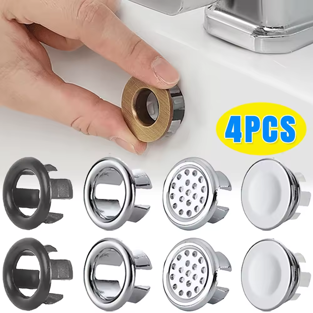 4/1 pçs pia overflow anel capa de substituição bacia do banheiro guarnição banho redondo plástico pia overflow buraco cobre acessórios cozinha