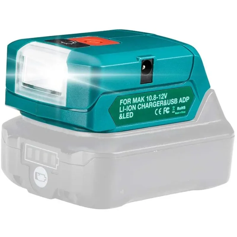 

Адаптер батареи со светодиодной подсветкой для литиевой батареи Makita 12 В 10,8 В с USB-портом для зарядки Портативный блок питания с переключателем