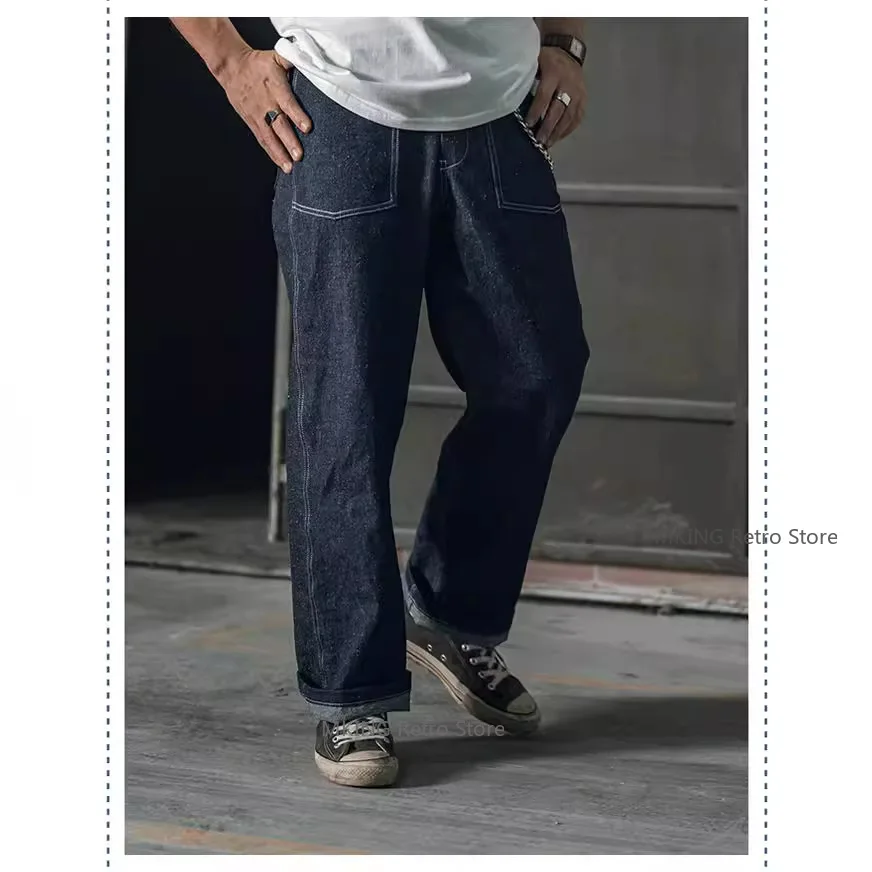 

Ripped Holes Jeans Men Summer Baggy Oversized S-3XL Mopping Denim Wide Leg Trousers Casual Retro Hip Hop Korean Fashion Bottoms