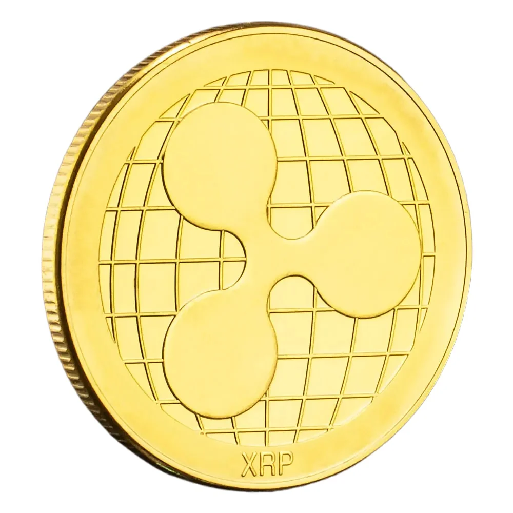 Ripple Physical Crypto Collectible Coin Golden Plated Cryptocurrency Creative Gift Commemorative Coins