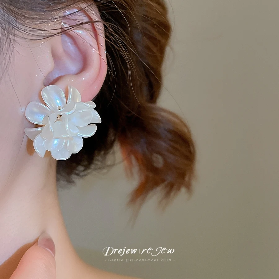 10pc 925 Silver Needle Pearl Flower Earrings & Jewelry Set