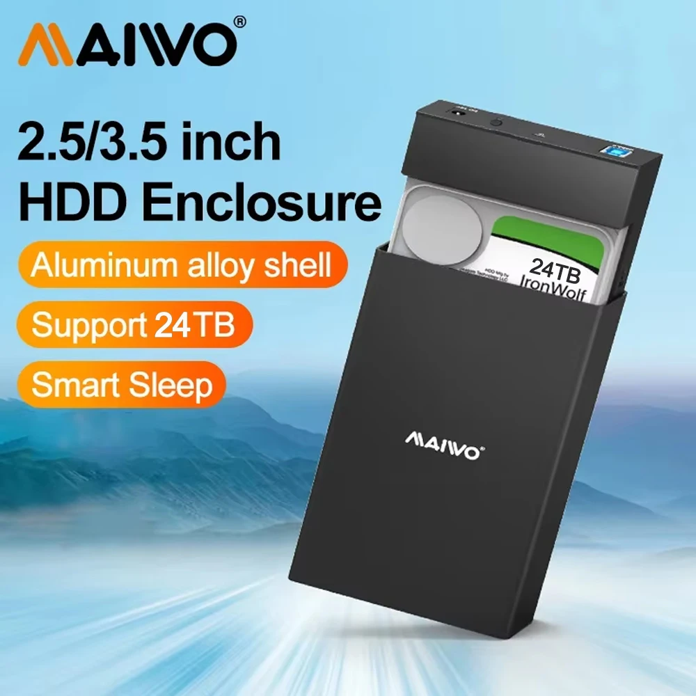 

MAIWO USB3.0 Mobile Hard Disk Box 2.5/3.5 Inch Hard Disk Box Laptop Desktop SATA Solid State Mechanical Disk External Box for PC