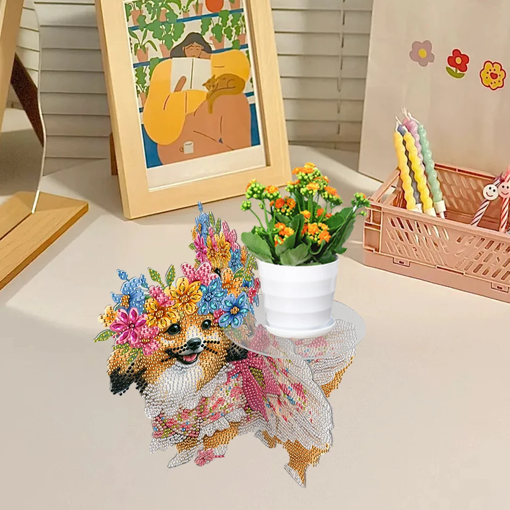 

Подставка для растений с алмазной мозаикой DIY: акриловая подставка для алмазной мозаики, держатель для цветов в горшках, для творчества и рукоделия
