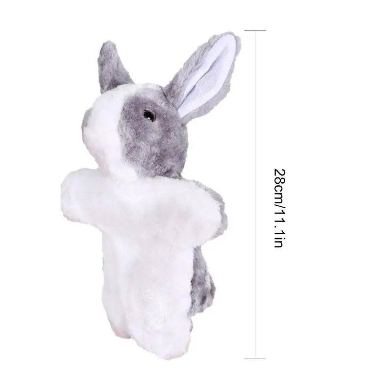 Cartoon Bunny pacynki zabawki edukacyjne z miękkimi pluszowa lalka-królik o średnicy 28cm do interaktywnego do odgrywania ról opowiadania historii w teatrze pokazów