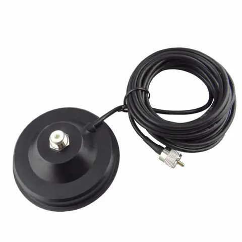 Baofeng TYT QYT KT-7900D Baojie BJ-218 모바일 라디오 안테나 용 5M 연장 동축 케이블이있는 대형 자기 마운트베이스 12CM