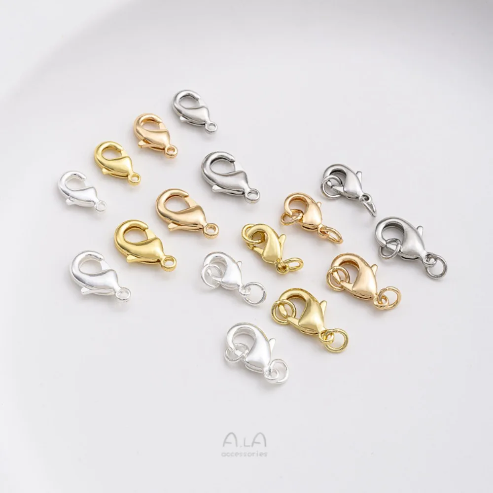 المشابك النحاسية 14K الذهب اللون الاكسسوارات جراد البحر مشبك سوار قلادة اتصال الربيع مشبك DIY بها بنفسك اليدوية والمجوهرات المواد